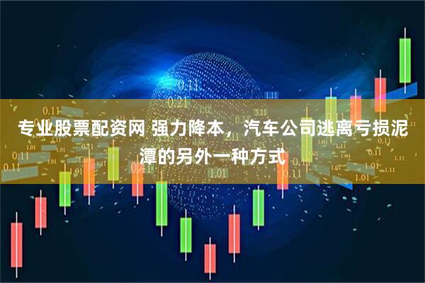 专业股票配资网 强力降本，汽车公司逃离亏损泥潭的另外一种方式